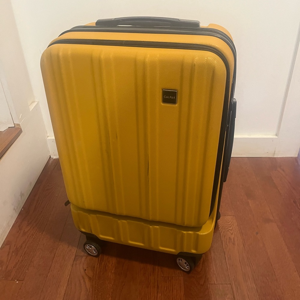 Calpak Yellow Rolling Suitcase